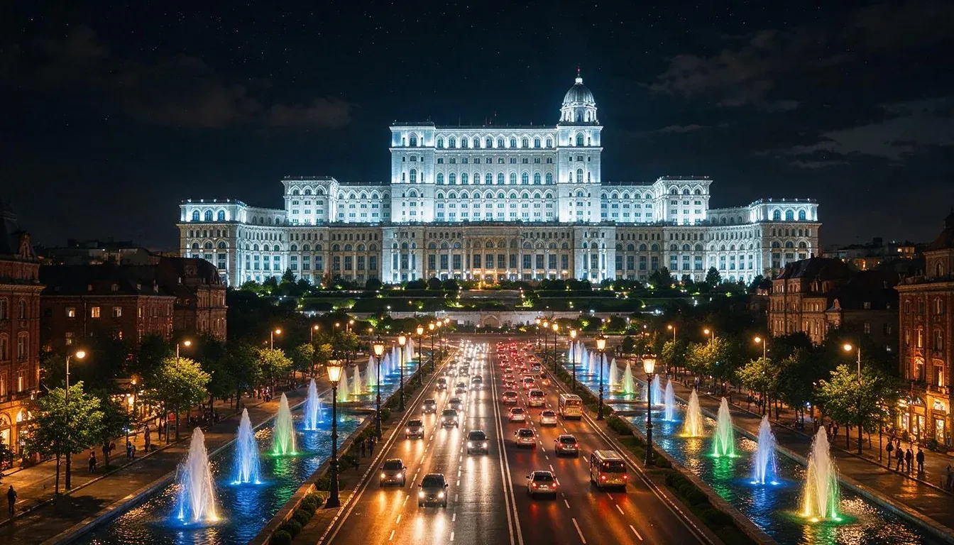Bucharest Night Skyline - filming location in Romania