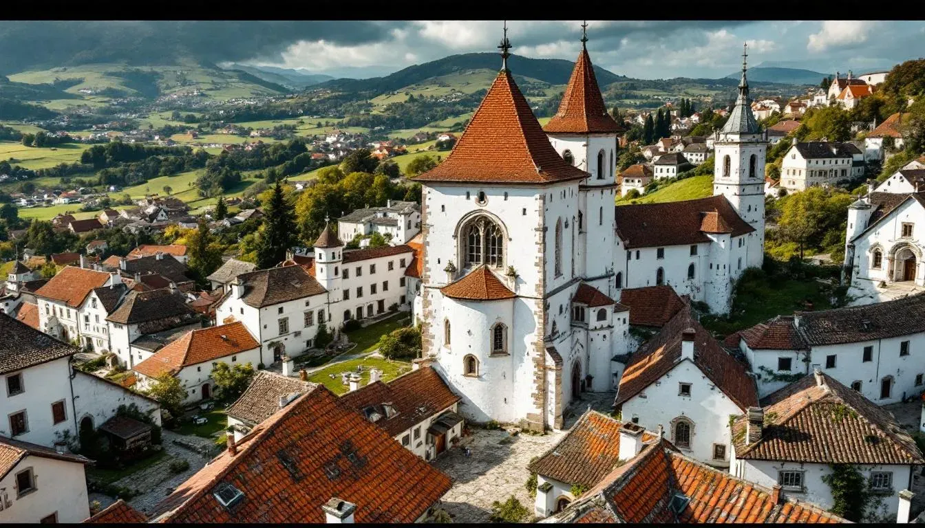 Fortified church in a Transylvanian village - filming location in Romania